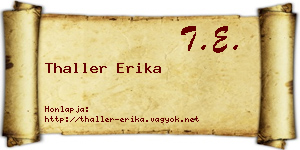 Thaller Erika névjegykártya